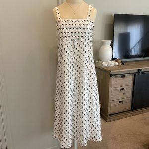 Theory white silk midi dress | Size P (XS/0)